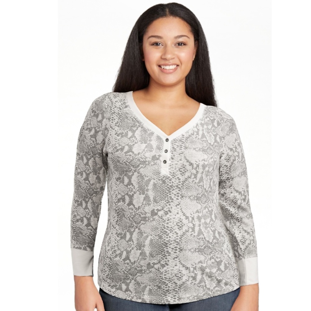 Snake Print Henley